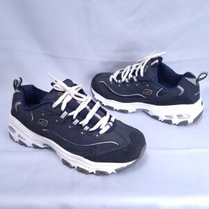 Skechers DLT A Lite Sneakers Women 7.5 Navy Air Cooled Memory Foam NWOB -Read